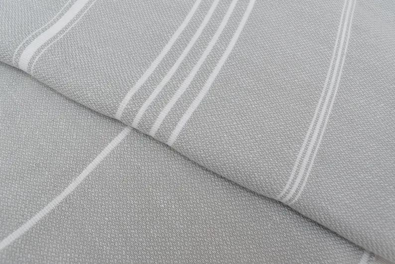 Monaco Light Gray Turkish Towel 100% Natural Cotton 40 Inch by 70 Inch Versatile Use Beach Bath Scarf Picnic Blanket Quick Drying - Love Salve